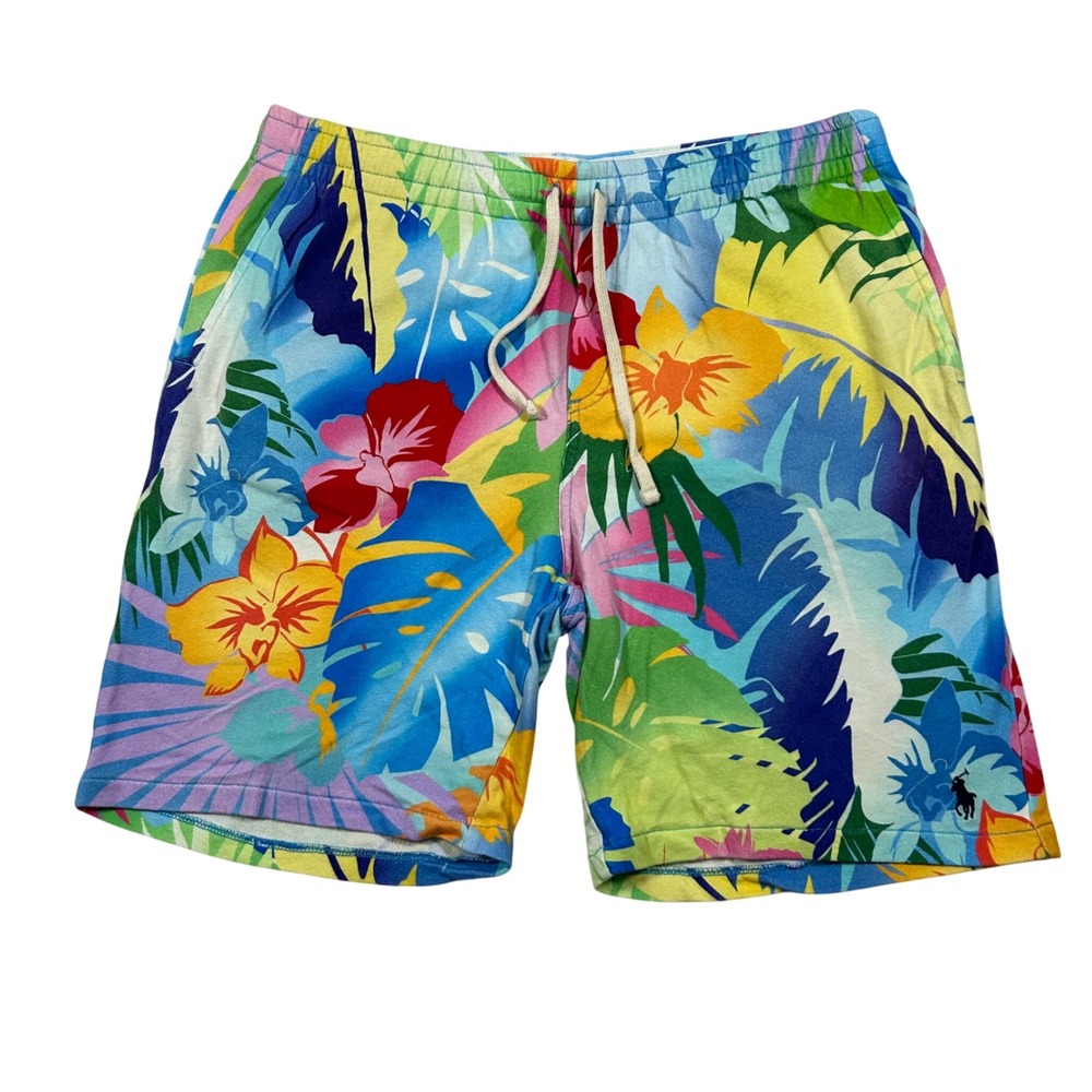 Polo‎ Ralph Lauren French Terry Hawaiian Tropical Floral Men's Large Shorts